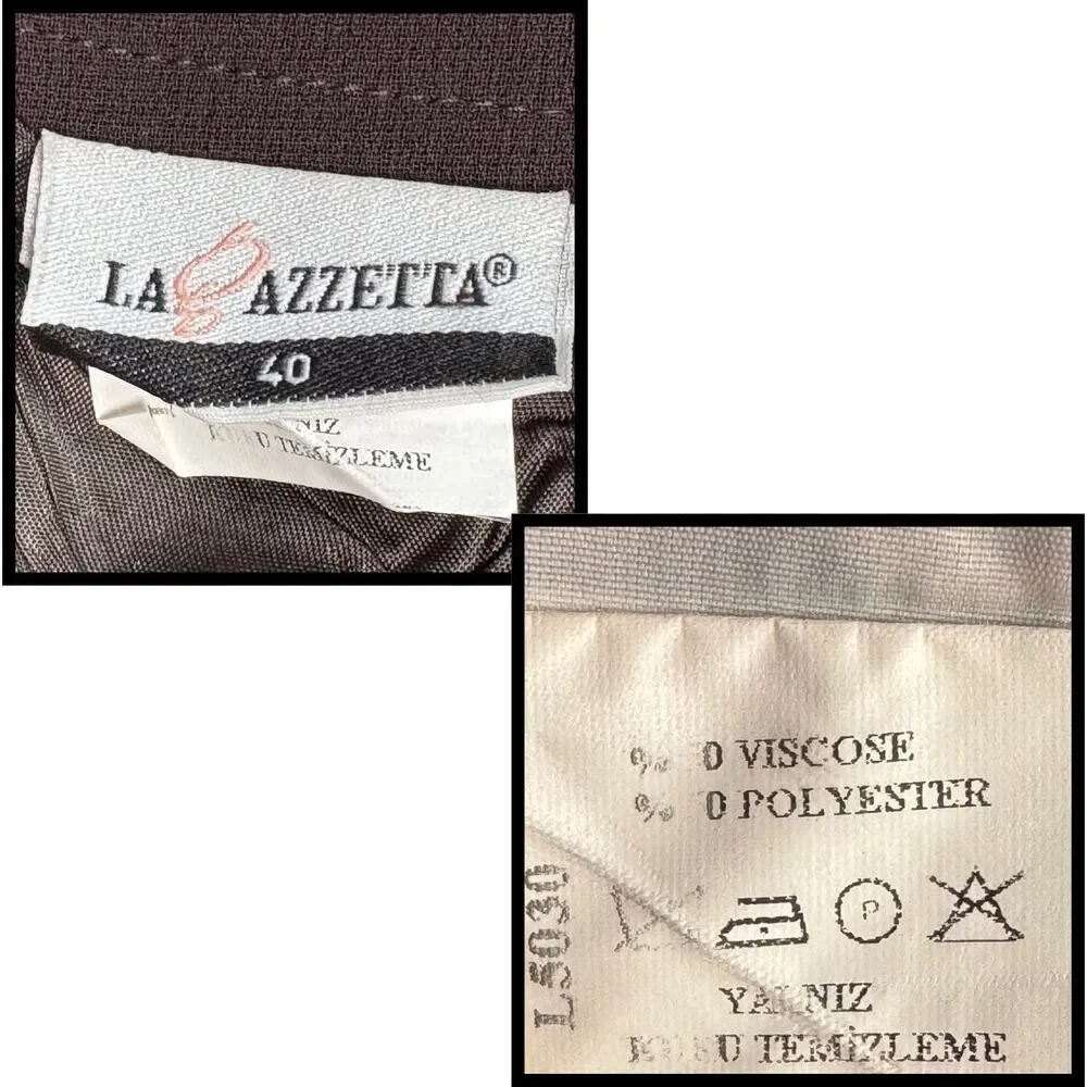La Gazzetta Long Skirt Womens Lined‎ Zip Slit Belt Loop Sz 8 Brown/Olive Classic